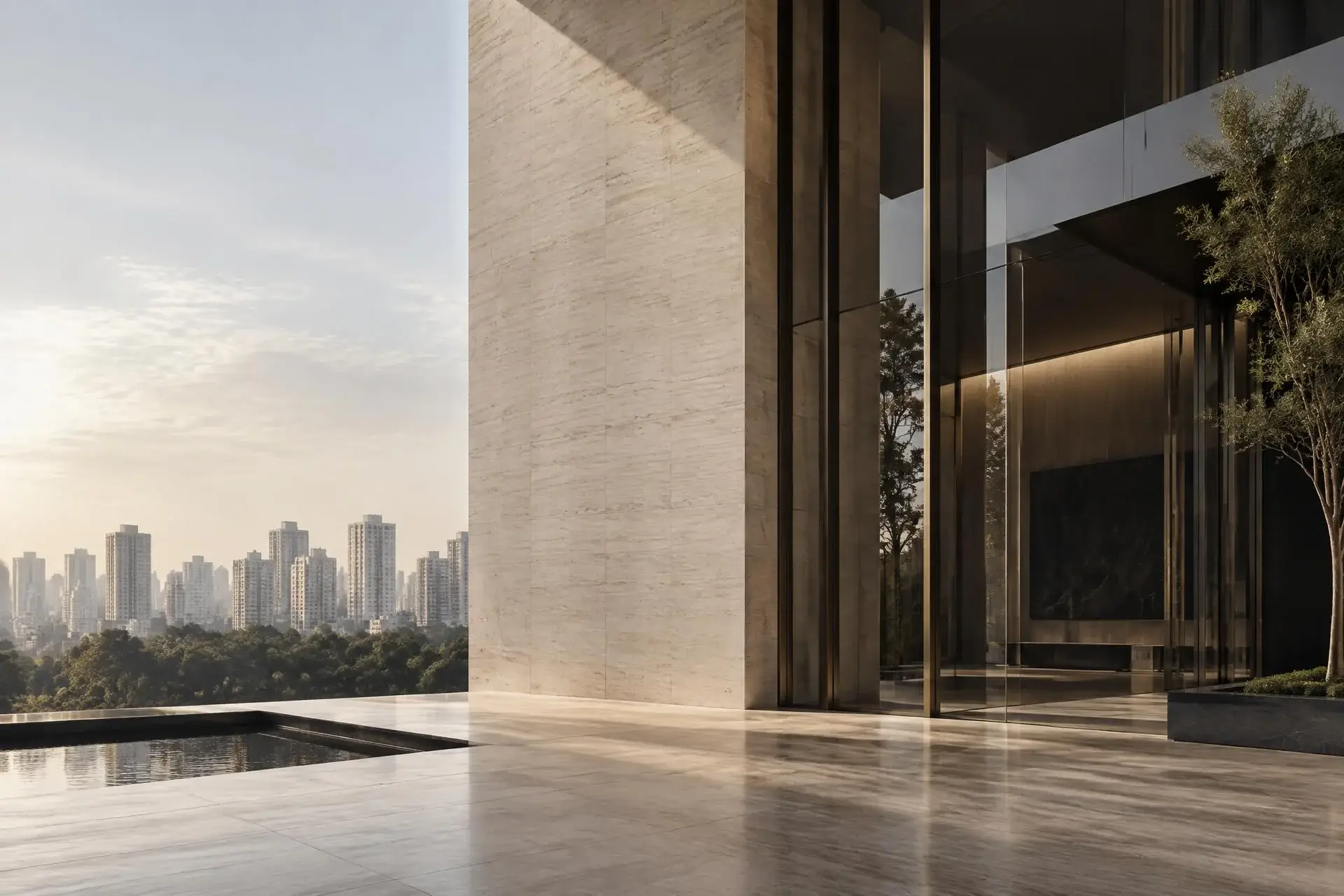 Arquitetura contemporânea marcada por linhas geométricas e luz natural