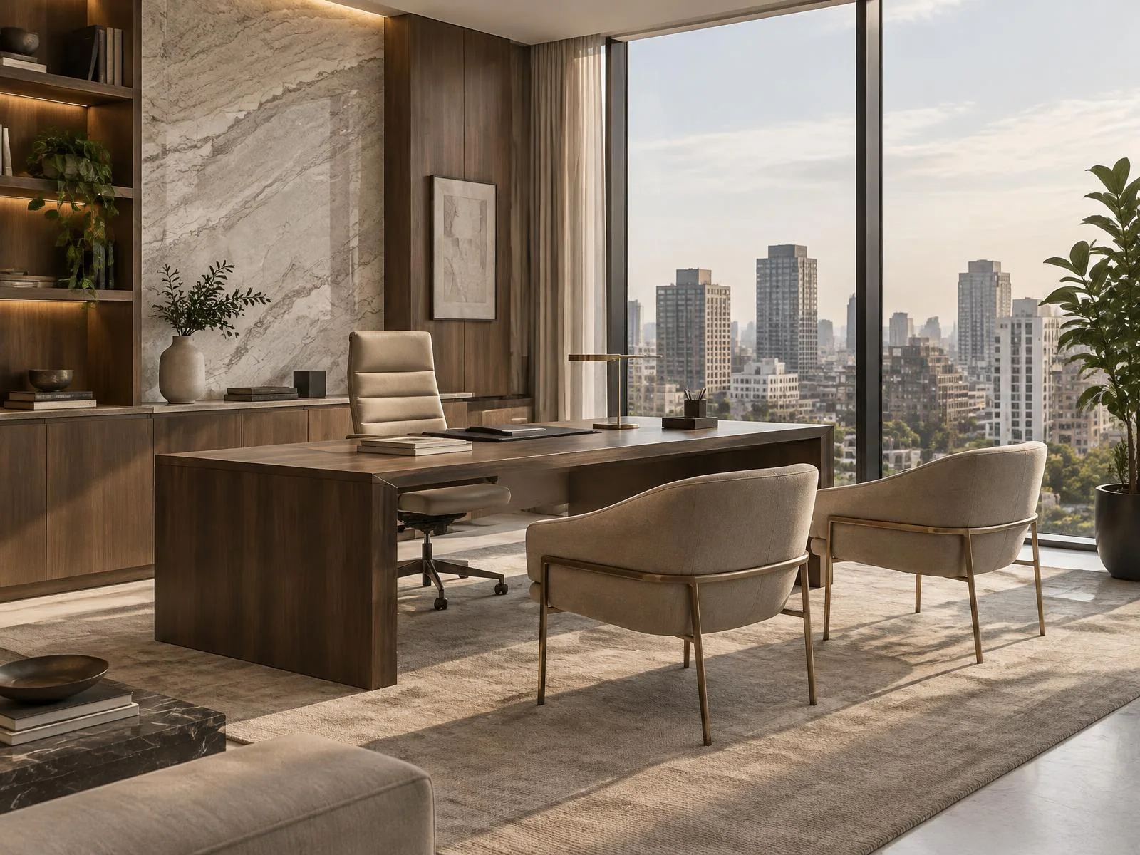 Detalhes de arquitetura contemporânea em ambiente profissional